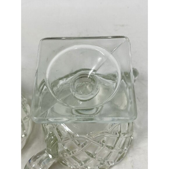 Indiana Pretzel Depression Glass Clear Creamer & Sugar Set - Picture 9 of 10